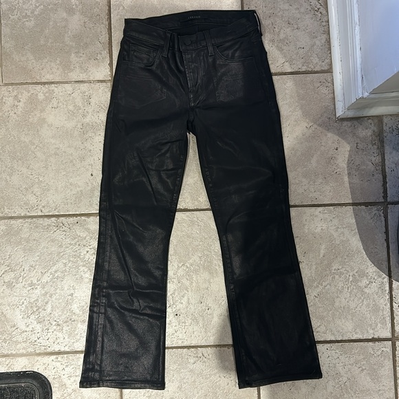 J Brand Selena Mid Rise Crop Boot (Size 26) in Coated Black - Picture 2 of 10